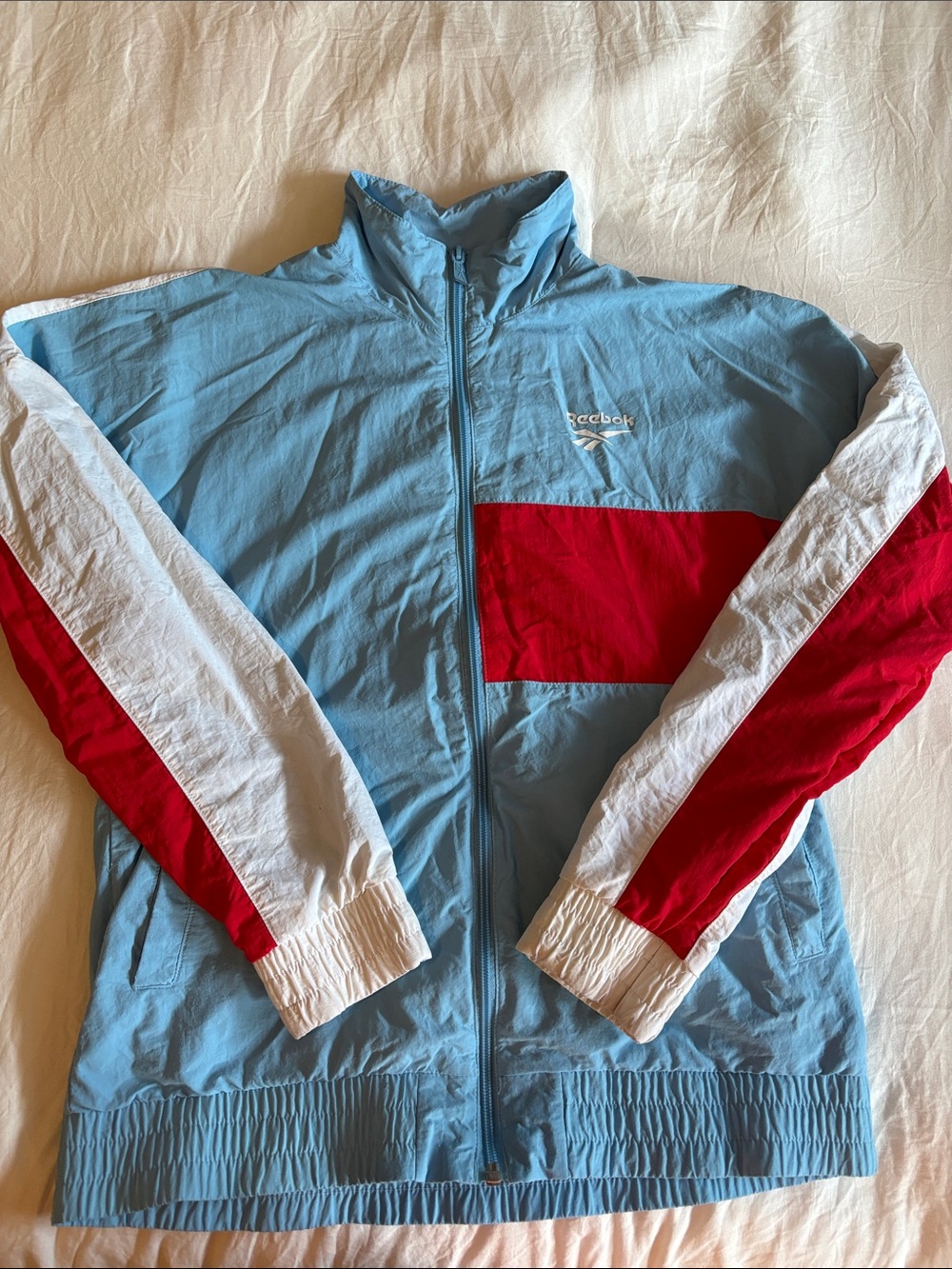 Vintage size Small: Reebok Light Blue, Red & White Windbreaker Jackets